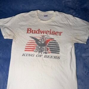 Junk food tees vintage white shirt Budweiser men size m